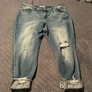 Plus Size KanCan™ Curvy High Rise Ripped Cuffed Hem Skinny Jean from
